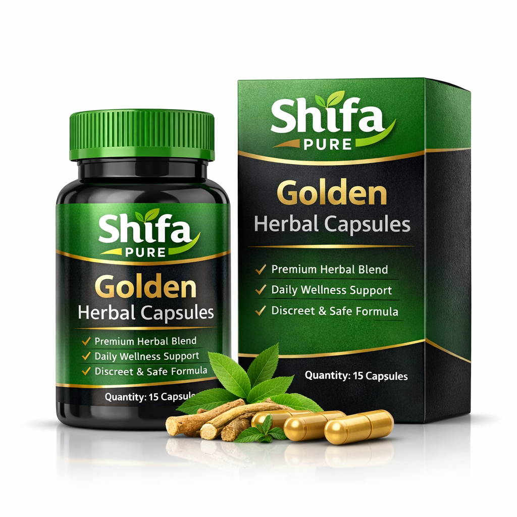 Shifa Pure Golden Herbal Capsules – Natural Energy, Stamina & Vitality Support for Men